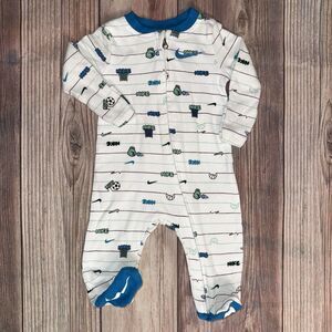 Nike Footie Coverall Bodysuit Zipper Long Sleeve, 3 Months